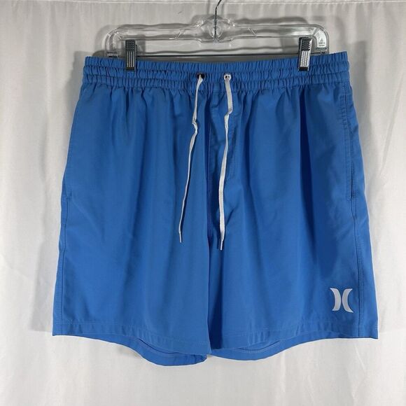 Hurley Board Shorts Men's XL Blue Pull On Drawstring Pockets Lightweight - Picture 1 of 7